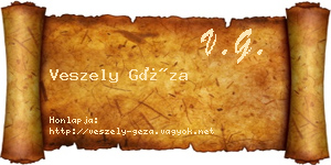 Veszely Géza névjegykártya